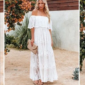 Vici Together is Forever off Shoulder Lace Maxi
